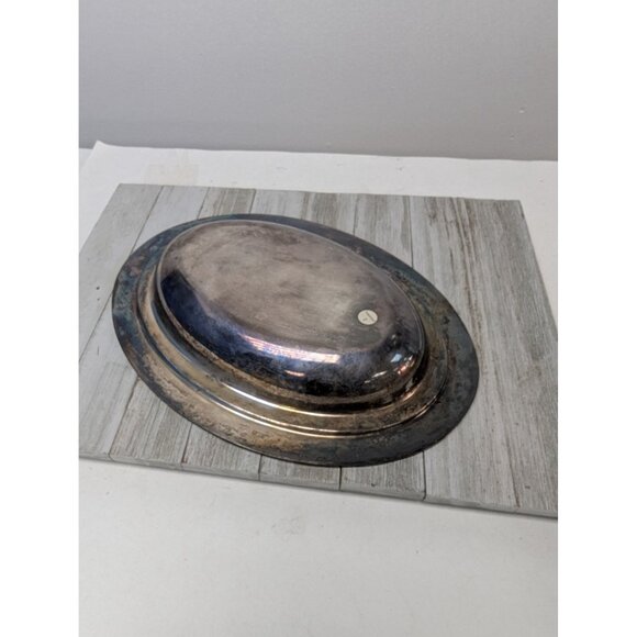 Silver Plated Covered Oval Serving Dish by Wm Rogers Sons Victorian Rose Pattern - Picture 8 of 9